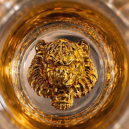 Lion Design Crystal Beer Mugs - Made In Italy