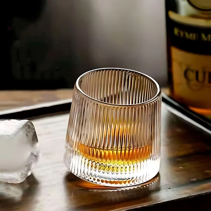 Revolving Vertical Stripped Whiskey Glass