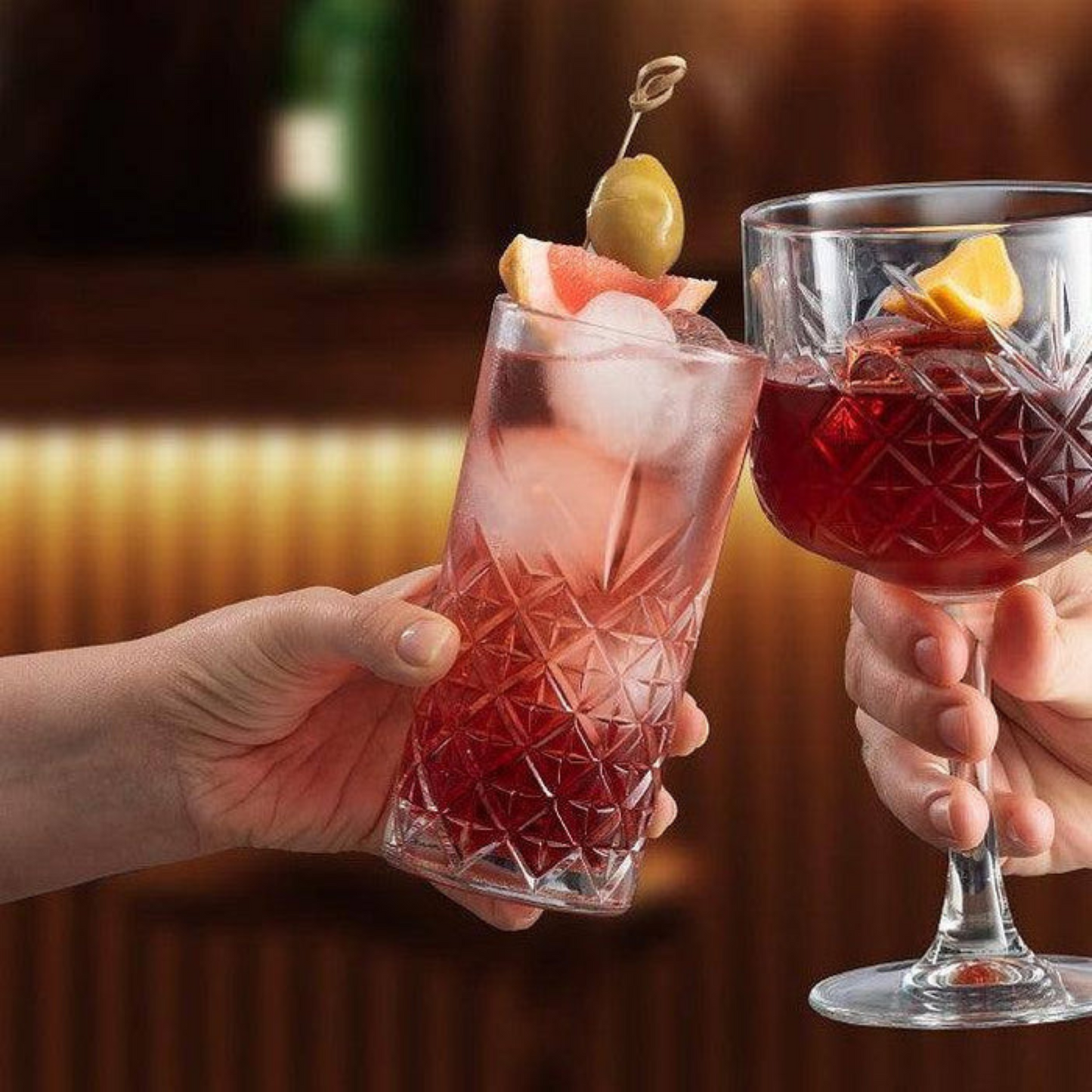 Vista Crystal Hi Ball Glass - Set Of 6 - Made In Italy