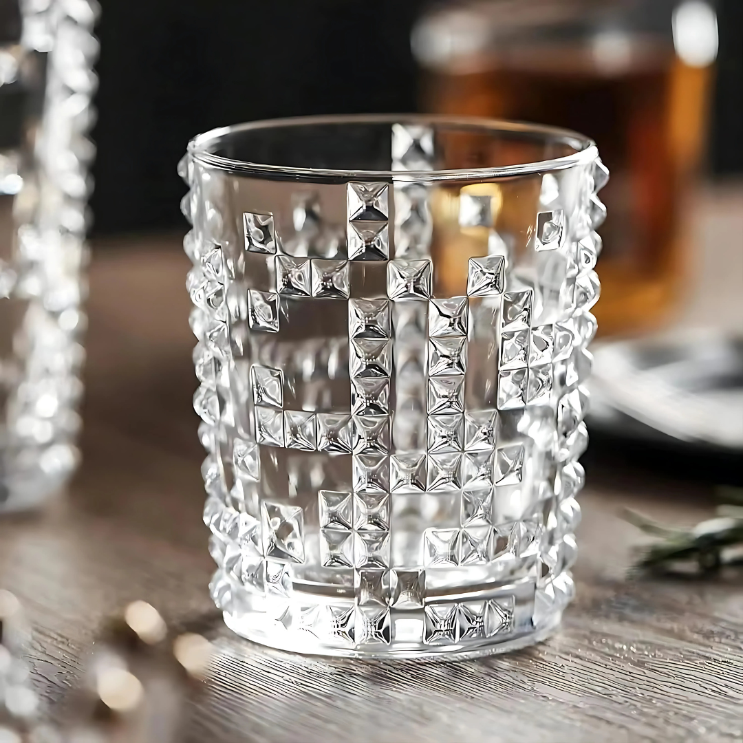 Dotty Crystal Whiskey Glass - Pack Of 6 (Made In Czech Republic)