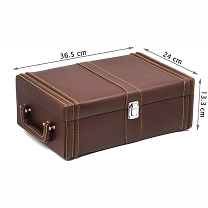 Leather Bar Briefcase With 3 Whiskey Glasses And Bar Tools
