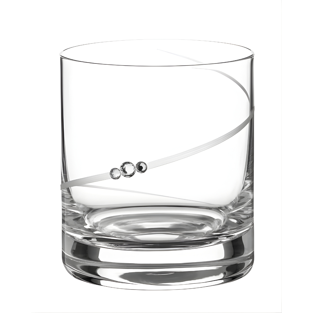 Diamond Studded Crystal Whiskey Glass - Set Of 6
