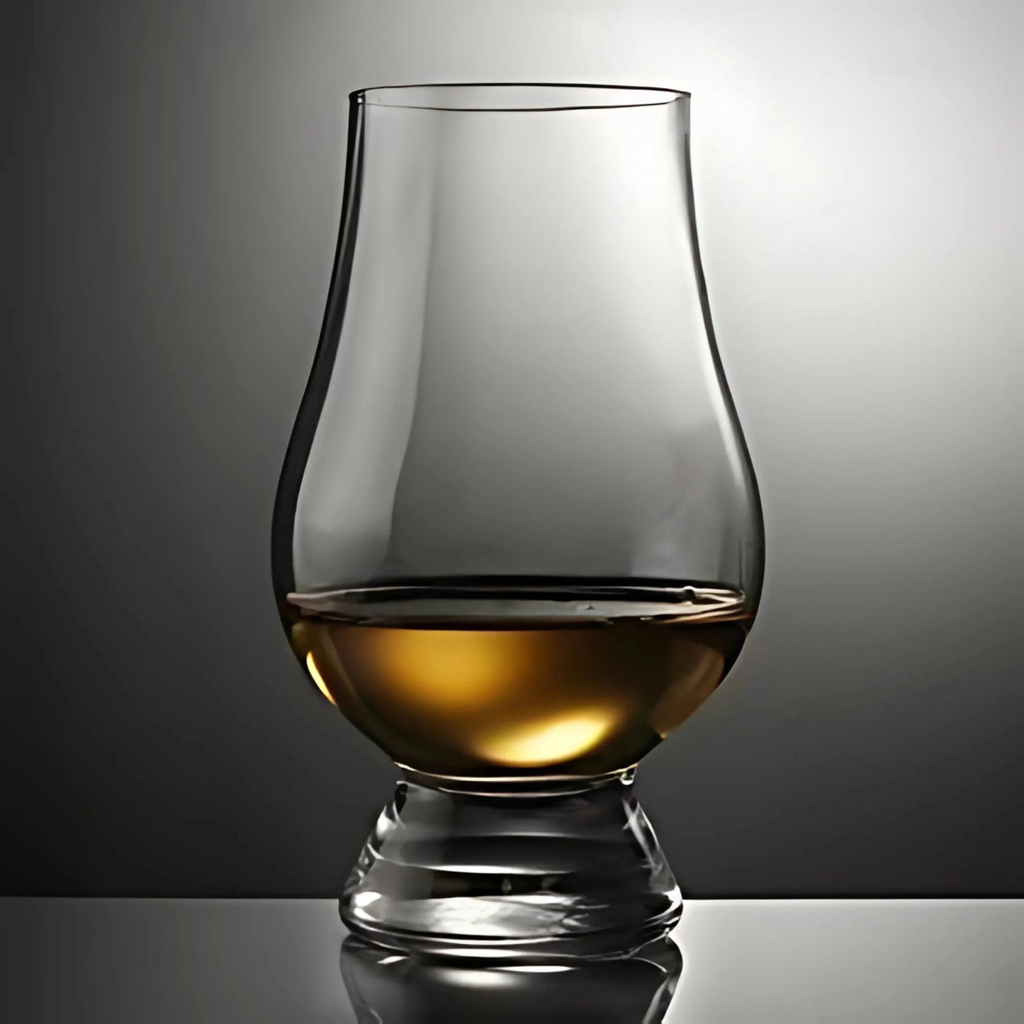 Side view of The Glenkin Glass showing smooth curves and refined appearance.