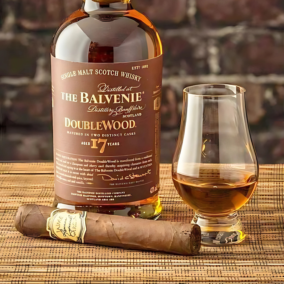 Closer look at The Glenkin Glass with intricate detailing, perfect for whiskey lovers.