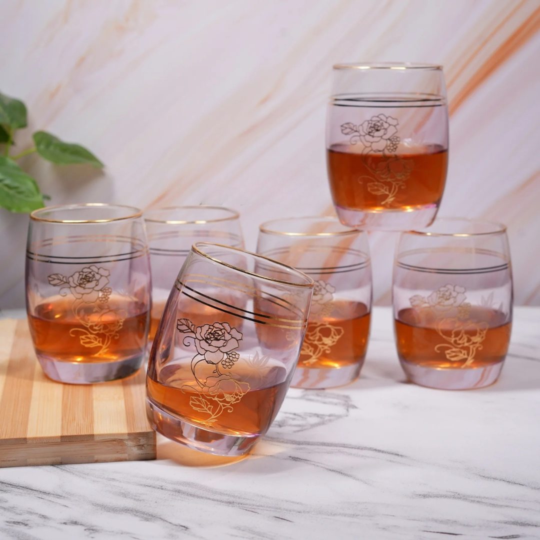 Blush And Gold Hi Ball Glass (Pack Of 6)