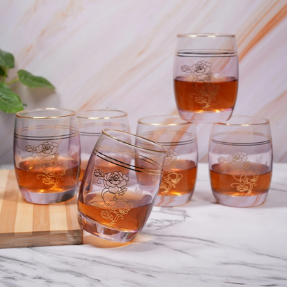 Blush And Gold Hi Ball Glass (Pack Of 6)