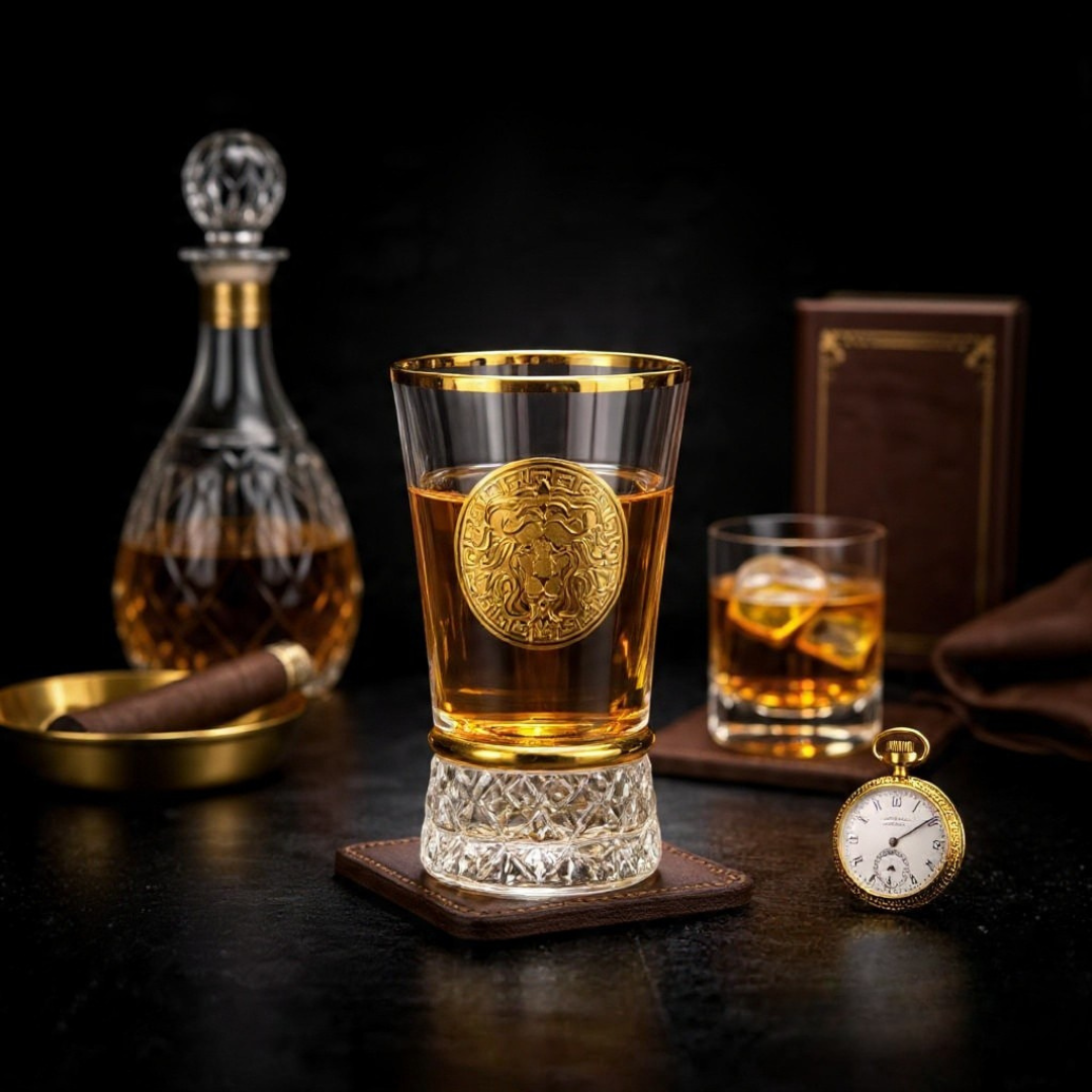 Lionheart Gold Crystal Tumbler - Set Of 6 - Made Of Bohemian Crystal
