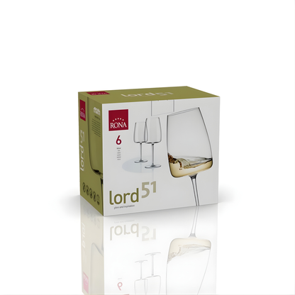 Lord 51 – Crystal Wine Glass – Set of 6  Made in Slovakia