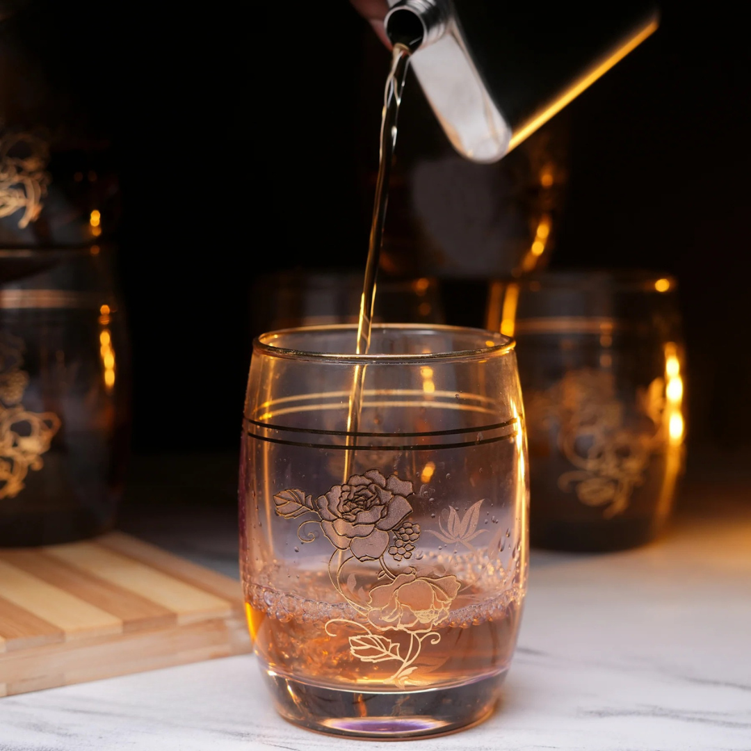 Blush And Gold Hi Ball Glass (Pack Of 6)