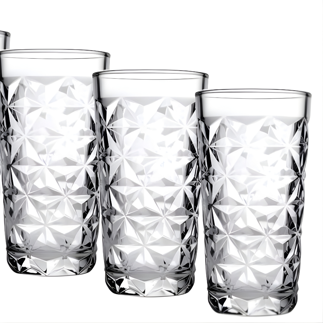 Geometric Crystal Glass - Set Of 6 - Made In Italy