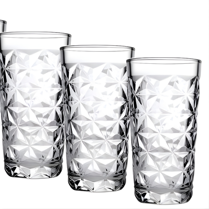 Geometric Crystal Glass - Set Of 6 - Made In Italy