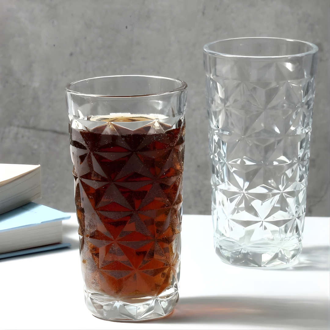 Geometric Crystal Glass - Set Of 6 - Made In Italy