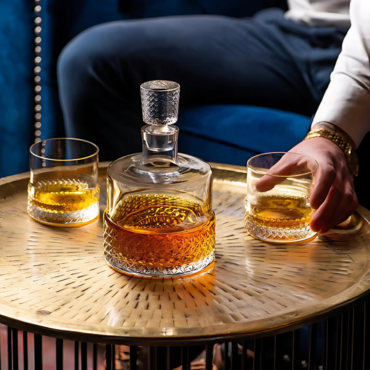 Roma Fine Crystal Decanter Set (Handmade) (Made in Czech Republic)