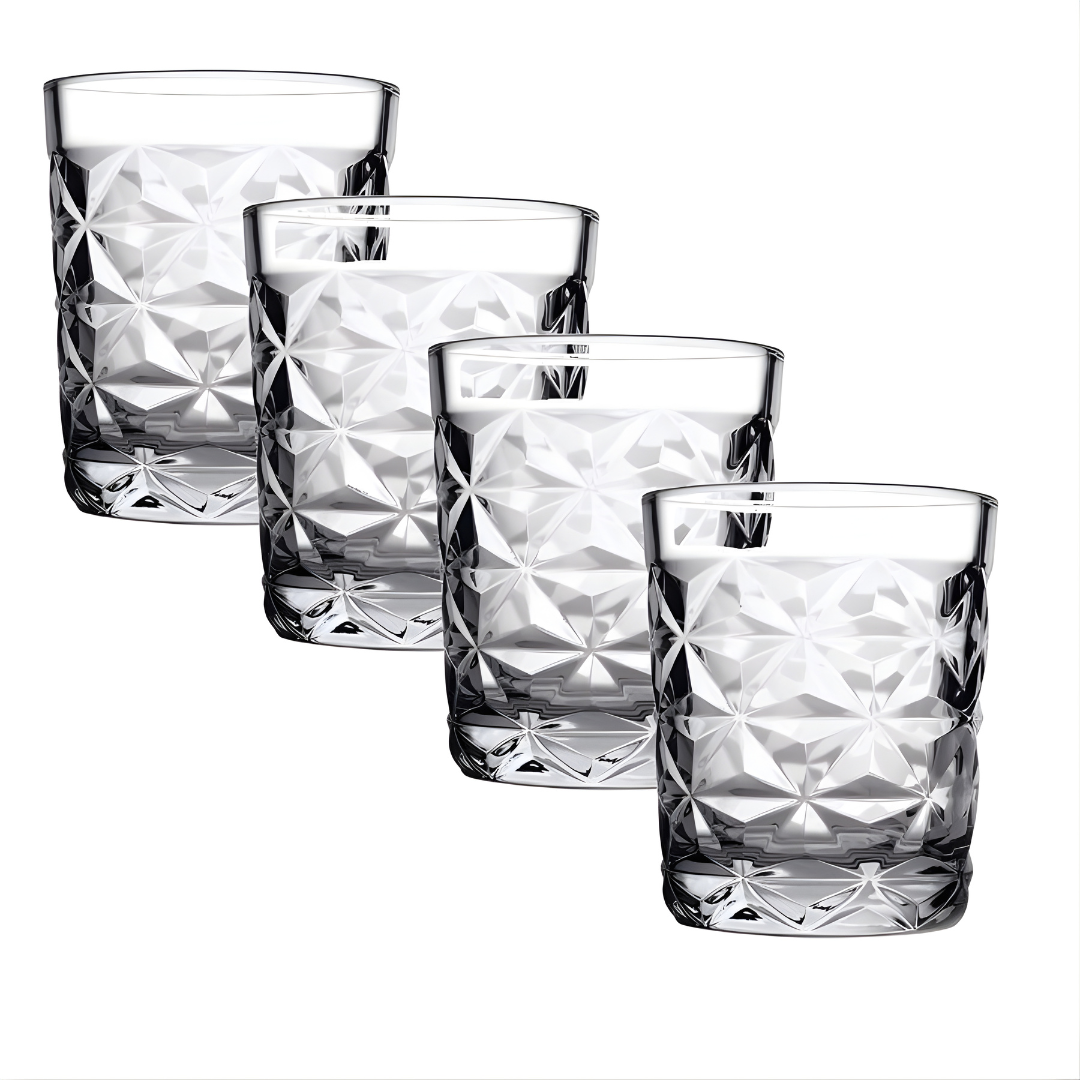 Geometric Crystal Glass - Set Of 6 - Made In Italy