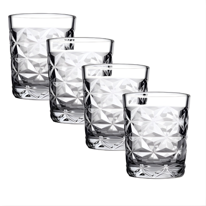 Geometric Crystal Glass - Set Of 6 - Made In Italy