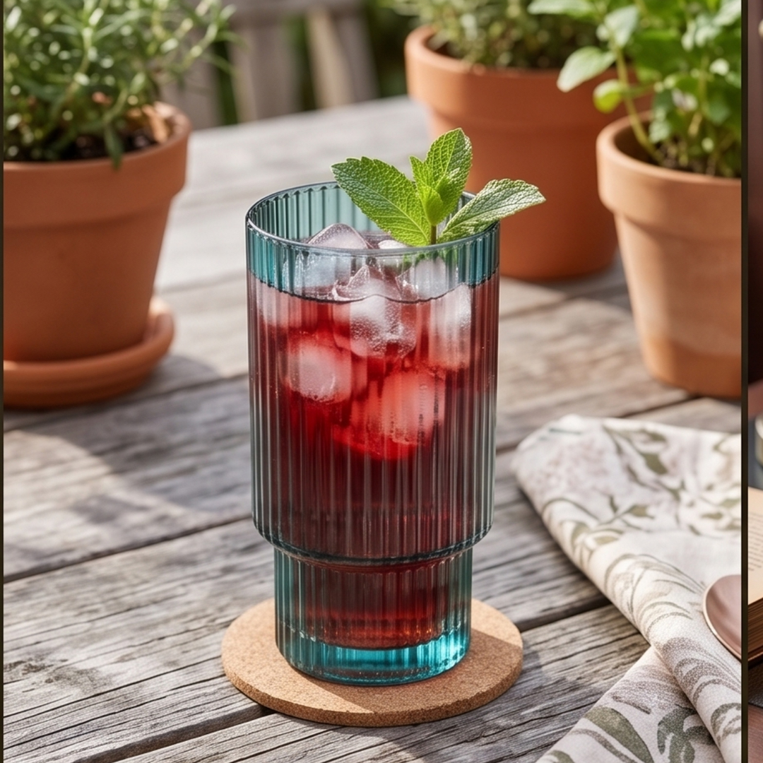 Korean Crystal Ribbed Glasses – Set of 6