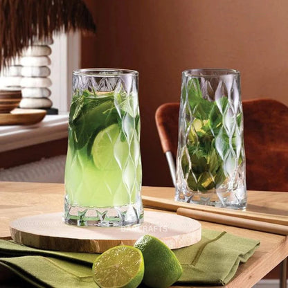 Leafy Hi Ball Glass (Made In Turkey) (Set Of 4)