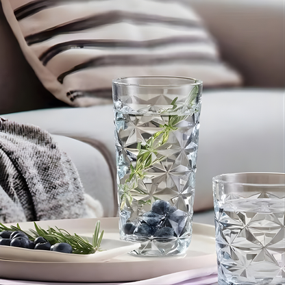 Geometric Crystal Glass - Set Of 6 - Made In Italy