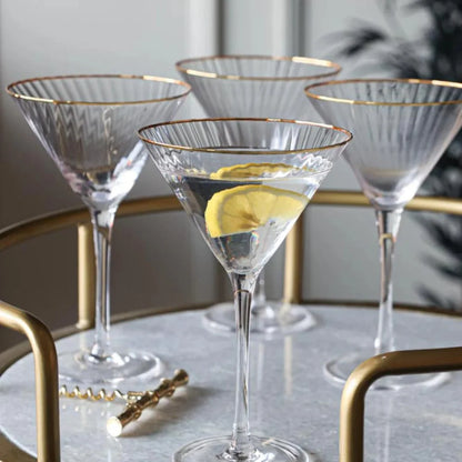 Gold Rim Martini (Set Of 2)