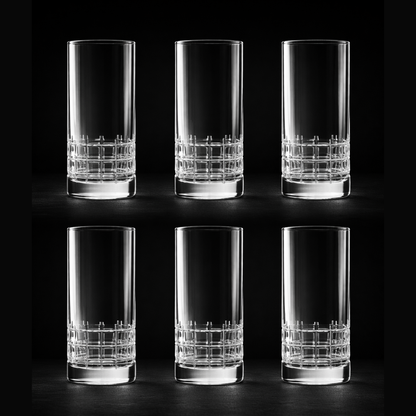 Brilliant Crystal Tall Glass 370 ML (Set of 4) - Made In Slovakia