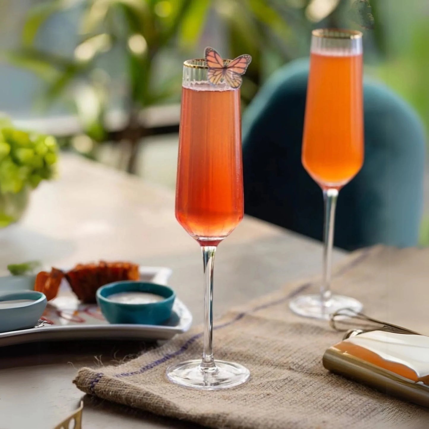 Gold Rim Champagne Glass (Pack Of 6)