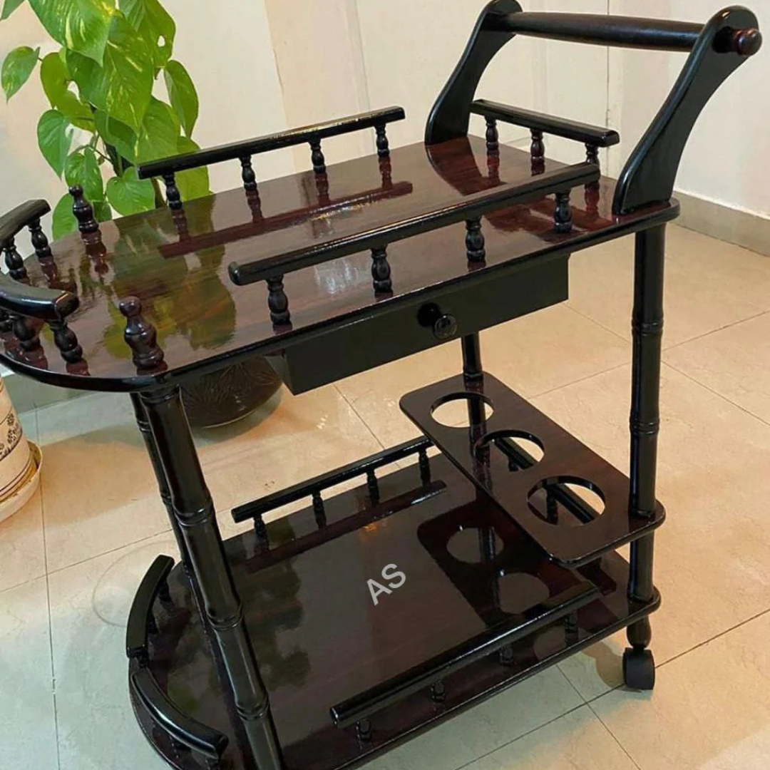 Wooden Bar Trolley – Made Of Sheesham Wood