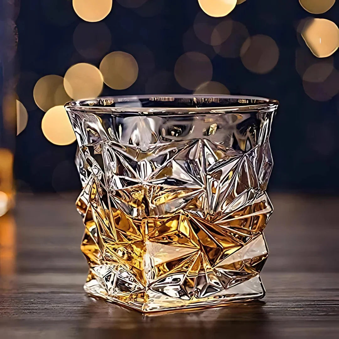 Glacier Cut Crystal Whiskey Glass - Set of 6 - Made In Italy