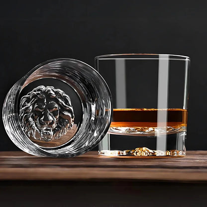 Lion Whiskey Glass - Heavy Crystal - Set Of 6