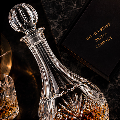 Emperor's Reserve Crystal Whiskey Decanter Set - 1 Decanter + 6 Glasses
