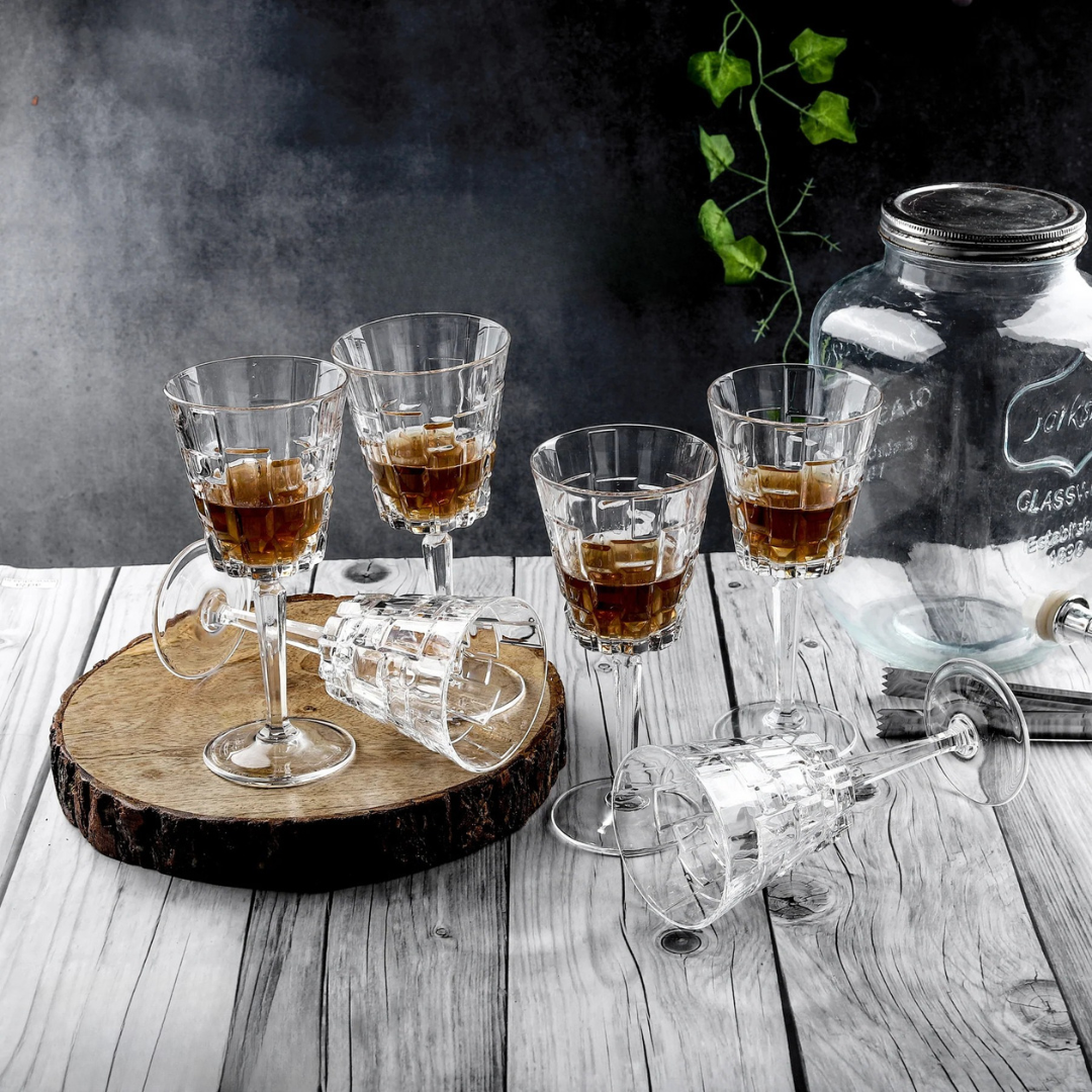 Crystal Cut Wine Glass (Pack Of 6)