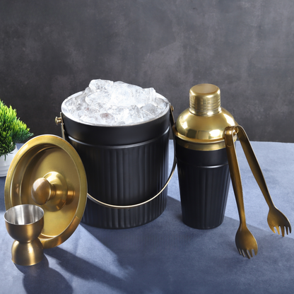 Golden Black Ice Bucket Set