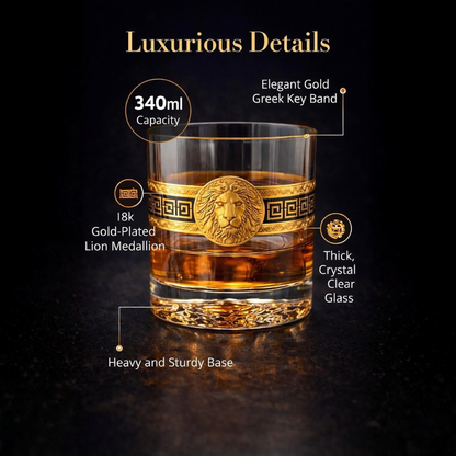 Crown & Crest Whiskey Glass - Made In Italy - Set Of 6