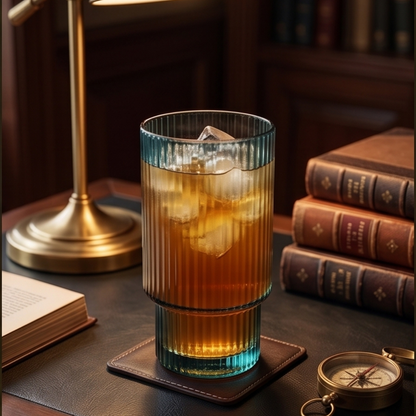 Korean Crystal Ribbed Glasses – Set of 6