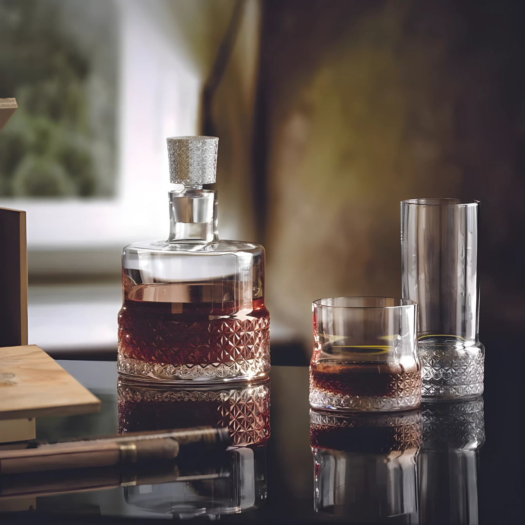 Roma Fine Crystal Decanter Set (Handmade) (Made in Czech Republic)
