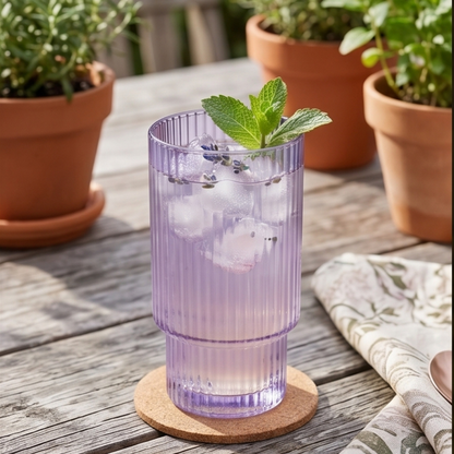 Korean Crystal Ribbed Glasses – Set of 6