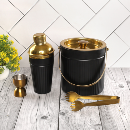 Golden Black Ice Bucket Set