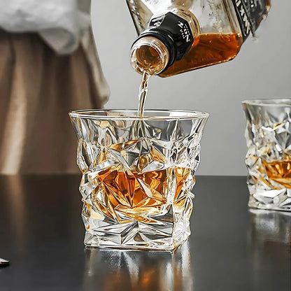Glacier Cut Crystal Whiskey Glass - Set of 6 - Made In Italy