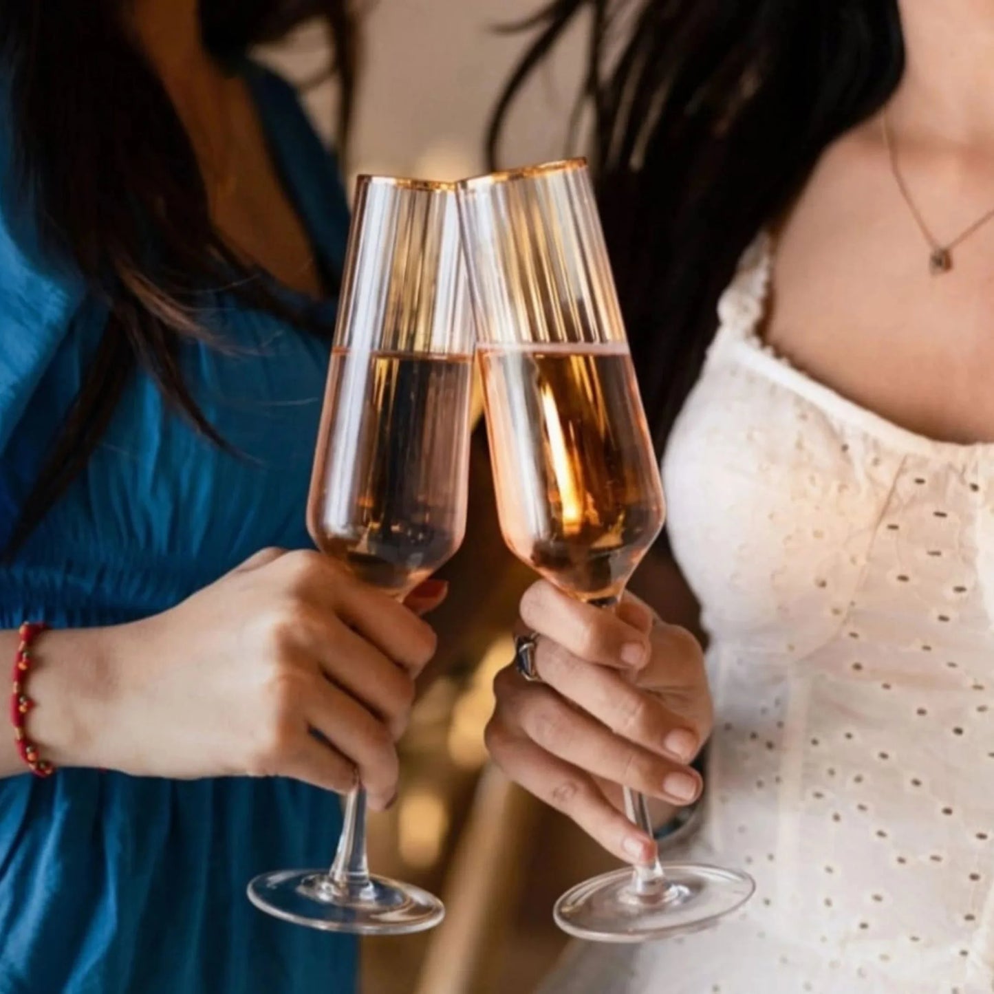 Gold Rim Champagne Glass (Pack Of 6)
