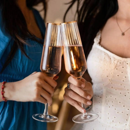 Gold Rim Champagne Glass (Pack Of 6)