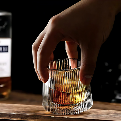 Revolving Vertical Stripped Whiskey Glass