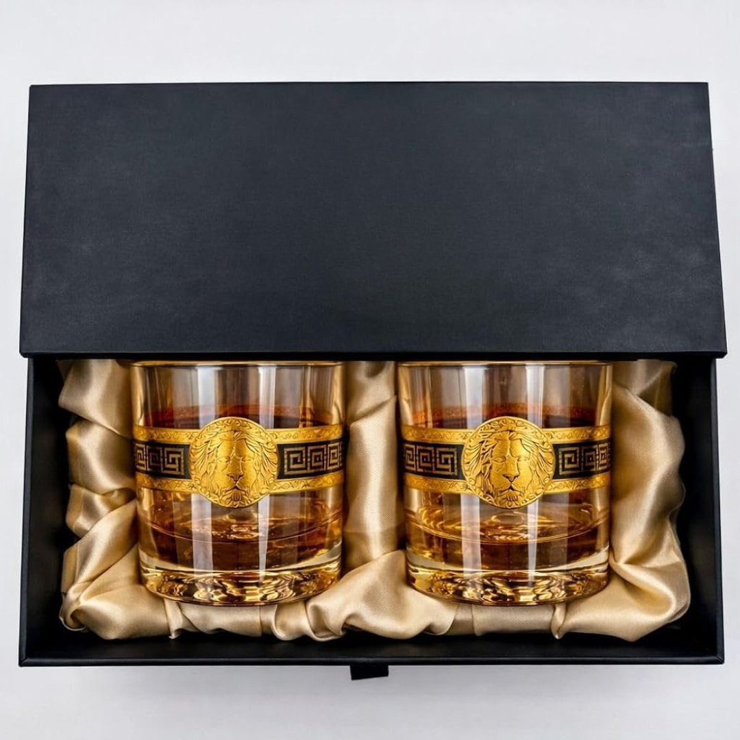 Crown & Crest Whiskey Glass - Made In Italy - Set Of 6
