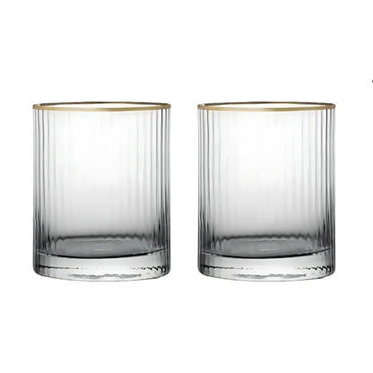 Gold Rim Crystal Whiskey Glass (Pack Of 6) - Real Gold Plated