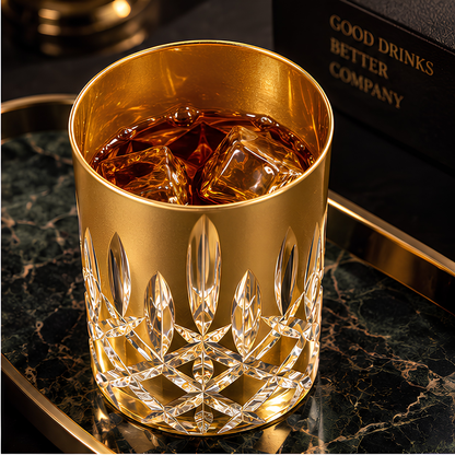 Senior's Pure Crystal Whiskey Glass – Real Gold Plated - Made In Scotland