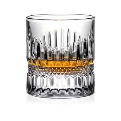 The Embossed Heavy Base Whiskey Glass - Set Of 6 - Heavy Crystal