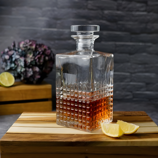 Dotted Crystal Whiskey Decanter - 1 Litre