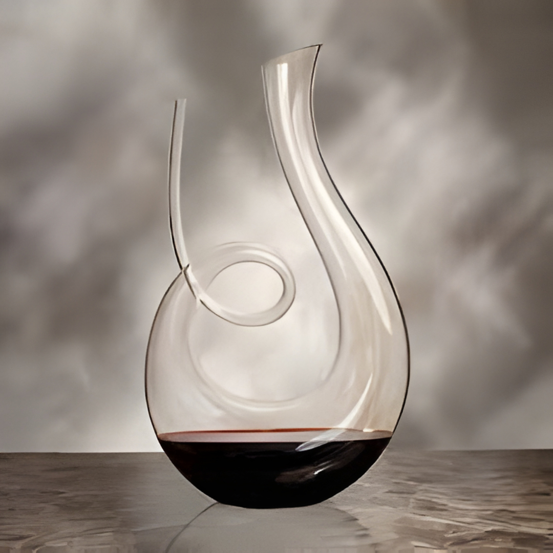 Sommelier’s Curve Crystal Wine Set - (1 Wine Decanter, 2 Wine Glasses )