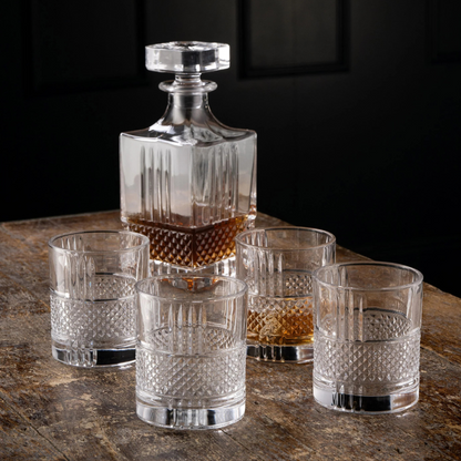 Regal Whiskey Decanter With 6 Glasses - Made In Italy