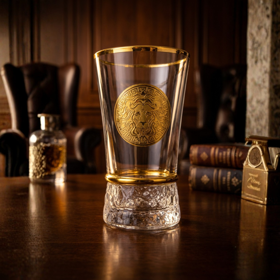 Lionheart Gold Crystal Tumbler - Set Of 6 - Made Of Bohemian Crystal