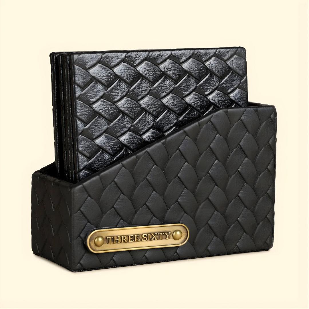 Pure Leather Coaster Set - Set Of 6