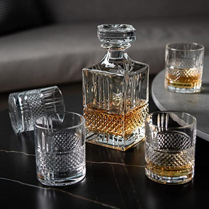 Regal Whiskey Decanter With 6 Glasses - Made In Italy